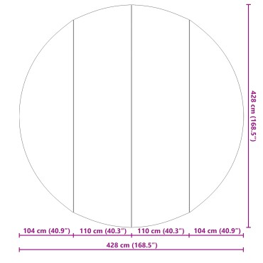 vidaXL Στρογγυλό Κάλυμμα Πισίνας Μαύρο Πολυαιθυλένιο Ø 428 εκ.