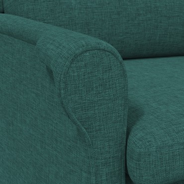 vidaXL Σύγχρονη Πολυθρόνα Σκοτεινό Πράσινο Ύφασμα, Ξύλο Κανονικό