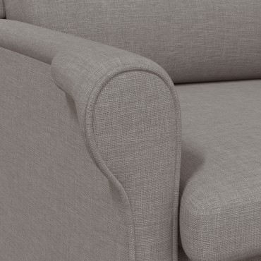 vidaXL Μοντέρνα Πολυθρόνα Taupe Ταπετσαρία από Πολυεστέρα με Ξύλινα Πόδια