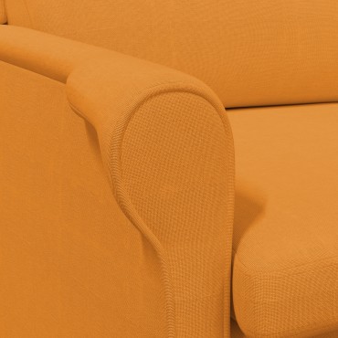 vidaXL Μοντέρνα Πολυθρόνα Σκούρο Κίτρινο Ύφασμα Μεγάλη Εργονομική