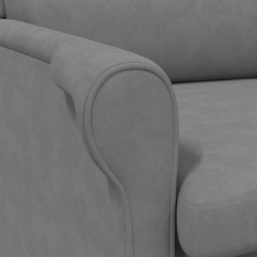 vidaXL Σκούρα Γκρί Πολυθρόνα Σκούρα Γκρί Υφάσμα και Ξύλο Κανονικό