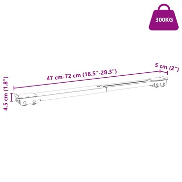 vidaXL Βάση πλυντηρίου ρούχων 2 τμχ. Μαύρο 72 x 5 x 4,5 εκ.