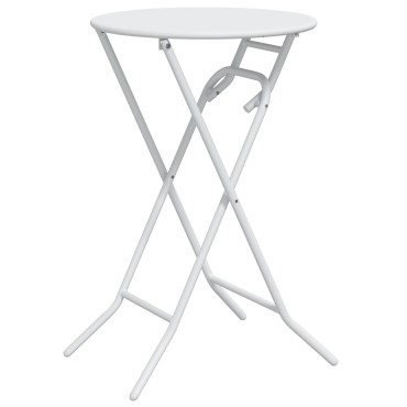 vidaXL Πτυσσόμενο Τραπέζι Κήπου Λευκό 50x72cm Ατσάλι 1 τεμ.