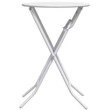 vidaXL Πτυσσόμενο Τραπέζι Κήπου Λευκό 50x72cm Ατσάλι 1 τεμ.