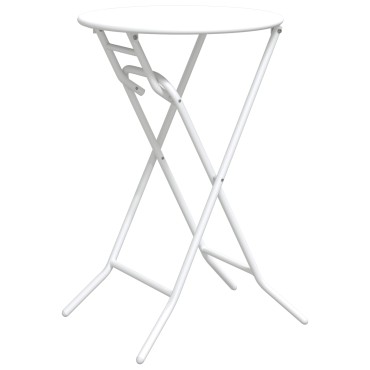 vidaXL Πτυσσόμενο Τραπέζι Κήπου Λευκό 50x72cm Ατσάλι 1 τεμ.