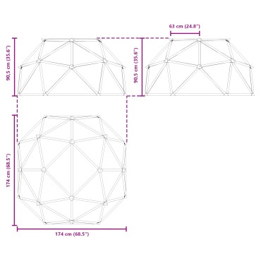 vidaXL Θόλος Αναρρίχησης Μπλε Ατσάλι
