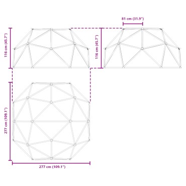 vidaXL Θόλος Αναρρίχησης Μπλε Ατσάλι