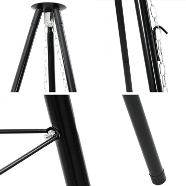 vidaXL Τρίποδο Μαγειρέματος Με Grill Grate Και Τηγάνι Φωτιάς 170 εκ.