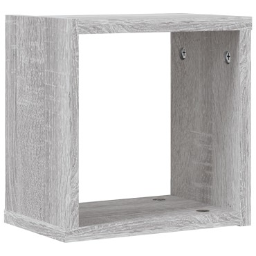 vidaXL Floating Ράφια Γκρι σονομά MDF Μεσαία Επιτοίχια Floating Ράφια