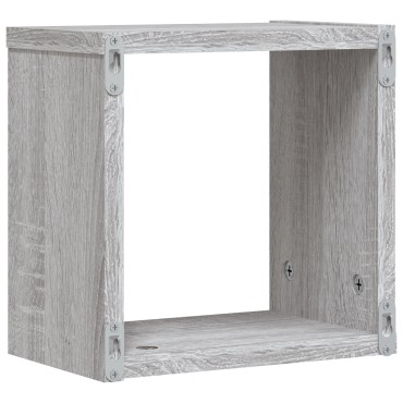 vidaXL Floating Ράφια Γκρι σονομά MDF Μεσαία Επιτοίχια Floating Ράφια