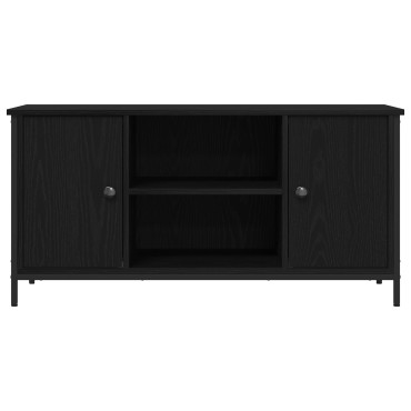 vidaXL Ράφι Τηλεόρασης Μαύρο Δρύινο 100x40x50cm Κατασκευασμένο από Ξύλο και Χάλυβα