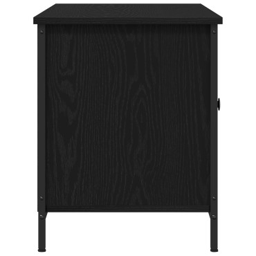 vidaXL Ράφι Τηλεόρασης Μαύρο Δρύινο 100x40x50cm Κατασκευασμένο από Ξύλο και Χάλυβα
