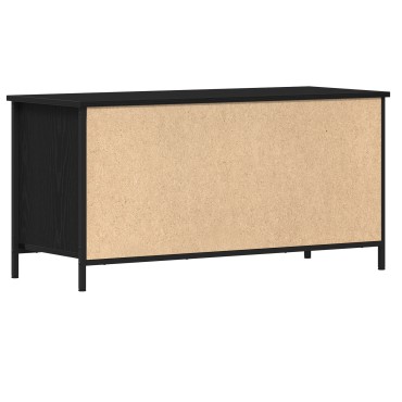 vidaXL Ράφι Τηλεόρασης Μαύρο Δρύινο 100x40x50cm Κατασκευασμένο από Ξύλο και Χάλυβα