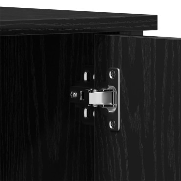 vidaXL Ράφι Τηλεόρασης Μαύρο Δρύινο 100x40x50cm Κατασκευασμένο από Ξύλο και Χάλυβα