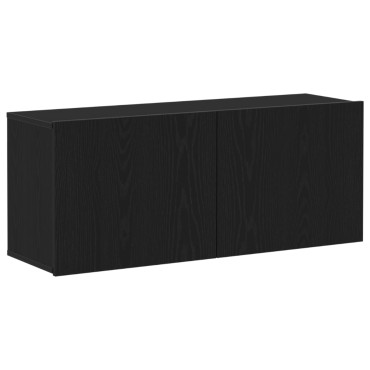 vidaXL Ντουλάπι Τοίχου Τηλεόρασης Μαύρη Δρυς 100x30x41cm Επεξεργασμένο Ξύλο