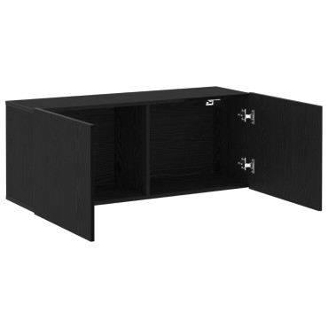 vidaXL Ντουλάπι Τοίχου Τηλεόρασης Μαύρη Δρυς 100x30x41cm Επεξεργασμένο Ξύλο
