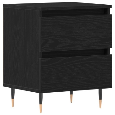 vidaXL Κομοδίνο Μαύρο Δρυς 40x35x50cm Κατασκευασμένο ξύλο 1 τεμ.