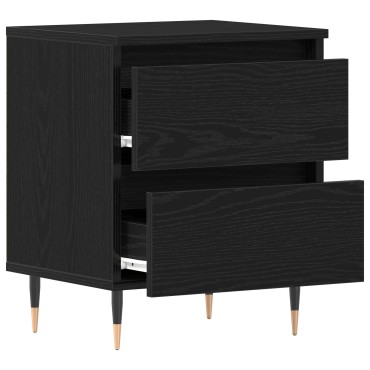 vidaXL Κομοδίνο Μαύρο Δρυς 40x35x50cm Κατασκευασμένο ξύλο 1 τεμ.