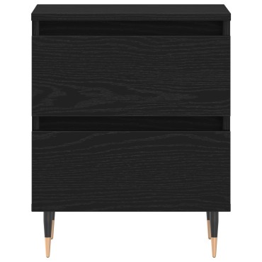 vidaXL Κομοδίνο Μαύρο Δρυς 40x35x50cm Κατασκευασμένο ξύλο 1 τεμ.