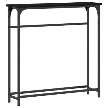 vidaXL Κονσόλα Μαύρη Δρυς 75x19,5x75cm Επεξεργασμένου Ξύλου 1 τεμ.