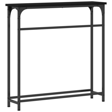 vidaXL Κονσόλα Μαύρη Δρυς 75x19,5x75cm Επεξεργασμένου Ξύλου 1 τεμ.