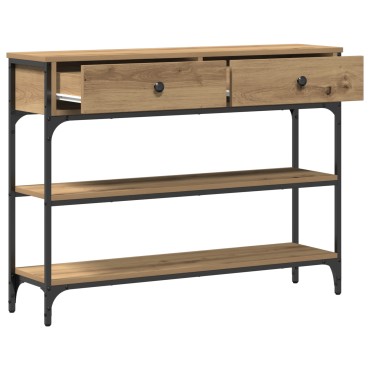 vidaXL Τραπέζι Συγκέντρωσης Δρυός 100x25x75cm Επεξεργασμένο Ξύλο & Χάλυβας 1 τεμ.