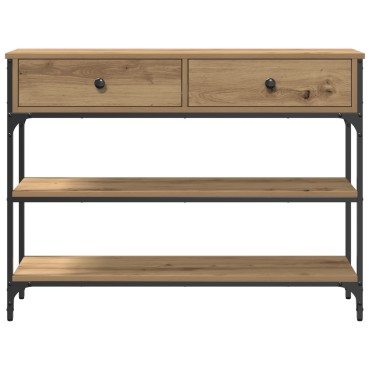 vidaXL Τραπέζι Συγκέντρωσης Δρυός 100x25x75cm Επεξεργασμένο Ξύλο & Χάλυβας 1 τεμ.