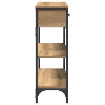 vidaXL Κονσόλα Οξιά 72,5x25x75cm Ξύλο Μηχανικής Κατασκευής & Χάλυβας 1 τεμ.