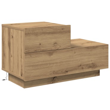 vidaXL Κομοδίνο με φώτα LED σε Artisan Oak 100x36x49 εκ 1 τεμ.