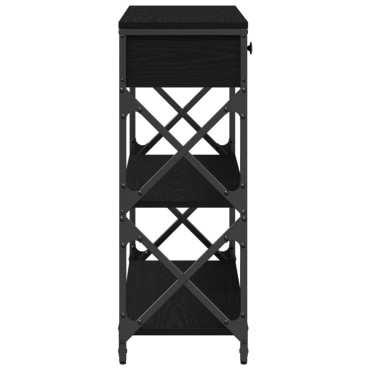 vidaXL Τραπέζι κονσόλας Μαύρη Δρυς 75x28x75cm Κατασκευασμένο ξύλο και ατσάλι 1 τεμ.