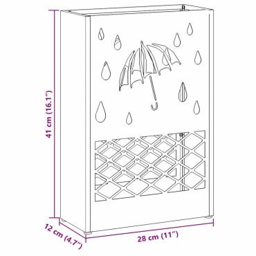 vidaXL Βάση ομπρέλας βροχής Μουσταρδί 28 x 12 x 41 εκ Ατσάλι