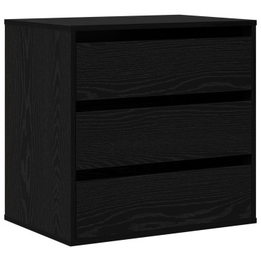 vidaXL Ντουλάπι με Συρτάρια 3-Συρτάρι Μαύρο 61x41x58 εκ 1 τεμ.
