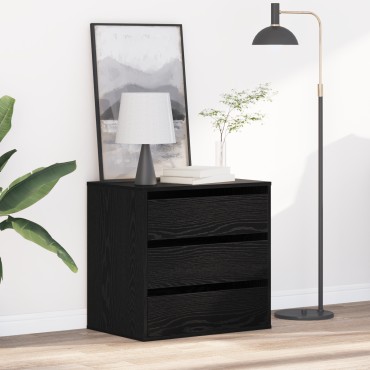 vidaXL Ντουλάπι με Συρτάρια 3-Συρτάρι Μαύρο 61x41x58 εκ 1 τεμ.