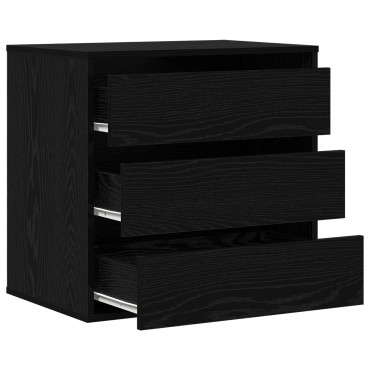 vidaXL Ντουλάπι με Συρτάρια 3-Συρτάρι Μαύρο 61x41x58 εκ 1 τεμ.