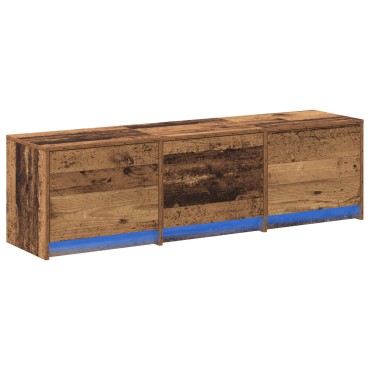 vidaXL Ντουλάπι τηλεόρασης με LED παλιό ξύλο 140x34x40cm κατασκευασμένο ξύλο