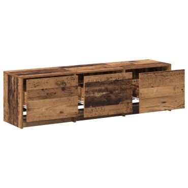 vidaXL Ντουλάπι τηλεόρασης με LED παλιό ξύλο 140x34x40cm κατασκευασμένο ξύλο