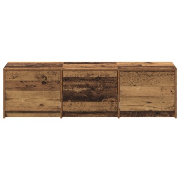 vidaXL Ντουλάπι τηλεόρασης με LED παλιό ξύλο 140x34x40cm κατασκευασμένο ξύλο