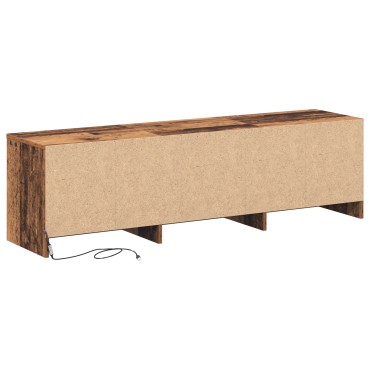 vidaXL Ντουλάπι τηλεόρασης με LED παλιό ξύλο 140x34x40cm κατασκευασμένο ξύλο