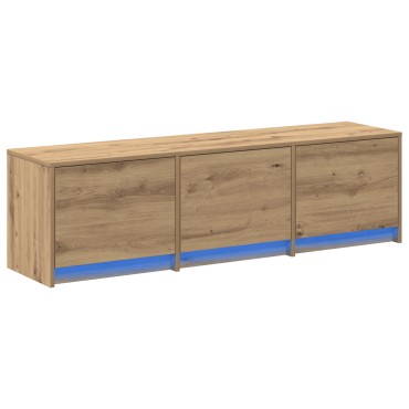 vidaXL Ντουλάπα Τηλεόρασης με LED Καρυδιά 140x34x40cm Επεξεργασμένο Ξύλο