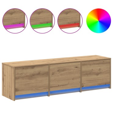 vidaXL Ντουλάπα Τηλεόρασης με LED Καρυδιά 140x34x40cm Επεξεργασμένο Ξύλο