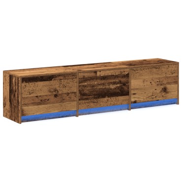 vidaXL Ντουλάπι τηλεόρασης με LED Παλιό ξύλο 162.5x34x40cm Μηχανικά ξύλου