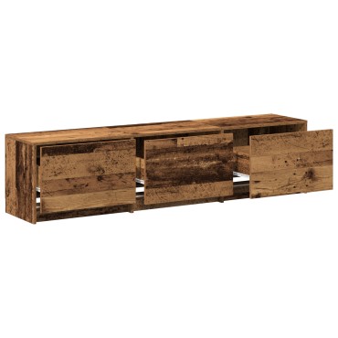 vidaXL Ντουλάπι τηλεόρασης με LED Παλιό ξύλο 162.5x34x40cm Μηχανικά ξύλου