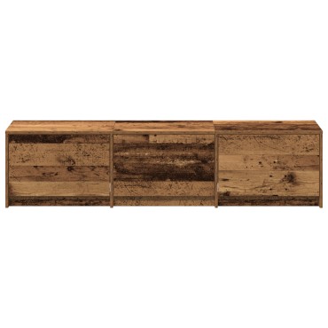 vidaXL Ντουλάπι τηλεόρασης με LED Παλιό ξύλο 162.5x34x40cm Μηχανικά ξύλου