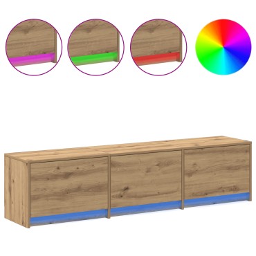 vidaXL Κιβώτιο τηλεόρασης με LED Δρυού 165x34x40cm Επεξεργασμένο Ξύλο
