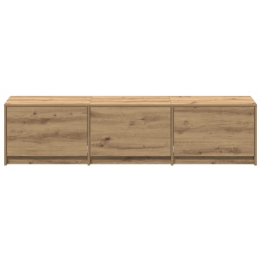 vidaXL Κιβώτιο τηλεόρασης με LED Δρυού 165x34x40cm Επεξεργασμένο Ξύλο