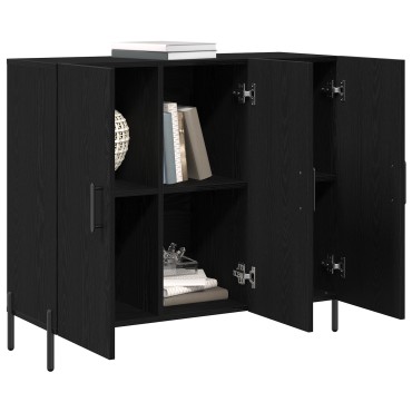 vidaXL Συρταριέρα Μαύρης Δρυς 90x34x80cm Από Επεξεργασμένο Ξύλο 1 τεμ.