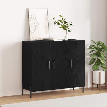 vidaXL Συρταριέρα Μαύρης Δρυς 90x34x80cm Από Επεξεργασμένο Ξύλο 1 τεμ.