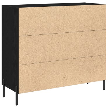 vidaXL Συρταριέρα Μαύρης Δρυς 90x34x80cm Από Επεξεργασμένο Ξύλο 1 τεμ.