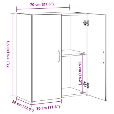 vidaXL Γραφείο Ντουλάπι με ράφι με πόρτα Artisan Oak 70x32x77.5 εκ