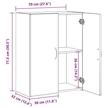 vidaXL Γραφείο Ντουλάπι με ράφι με πόρτα Artisan Oak 70x32x77.5 εκ